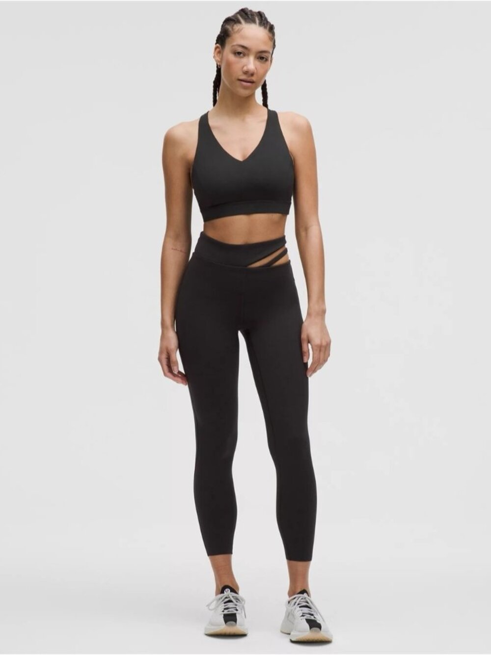 Lululemon Athletica Black Cut Out Waist High Rise Train Tight Size 10